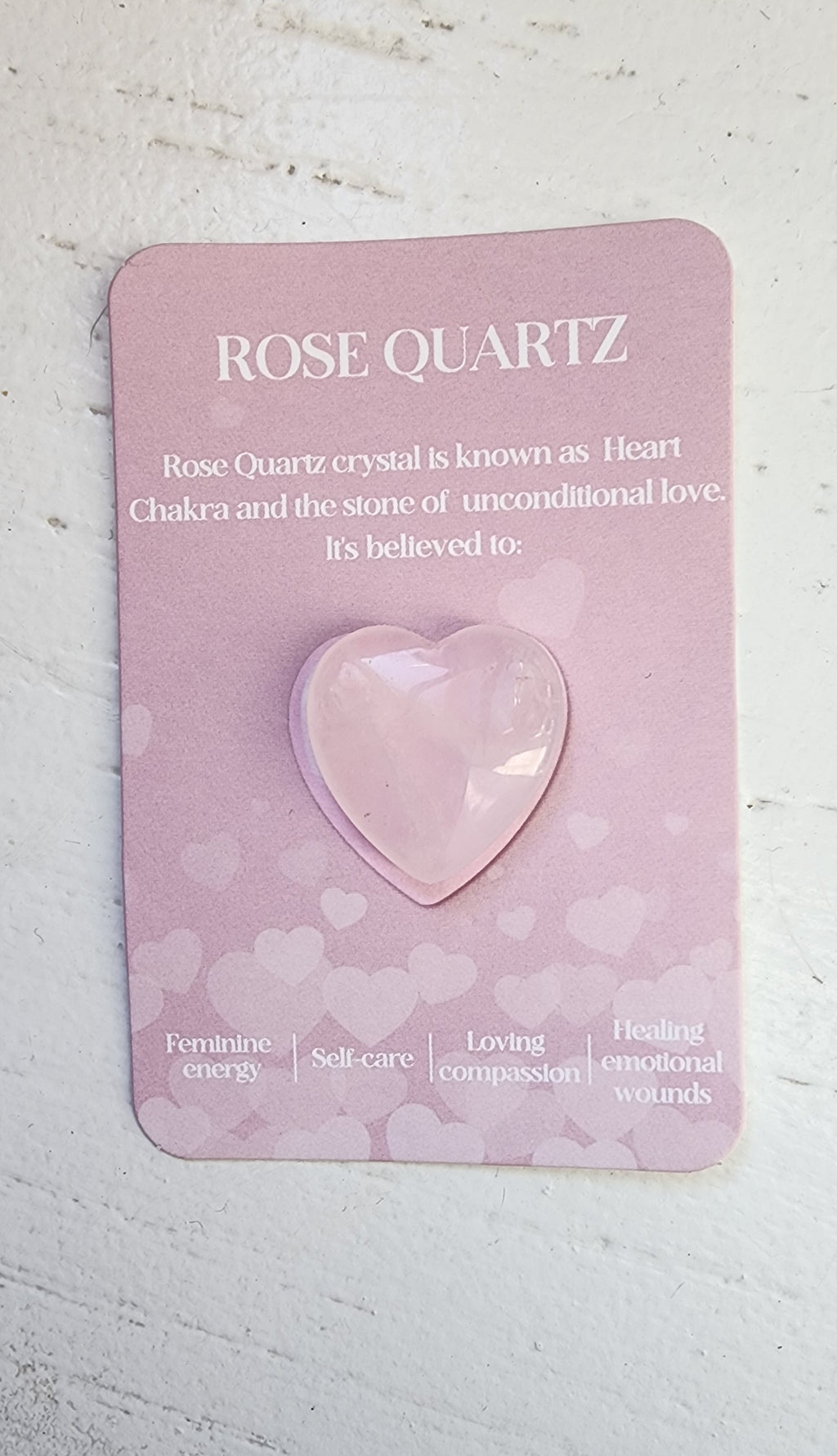 -Rose Quartz Heart Stone