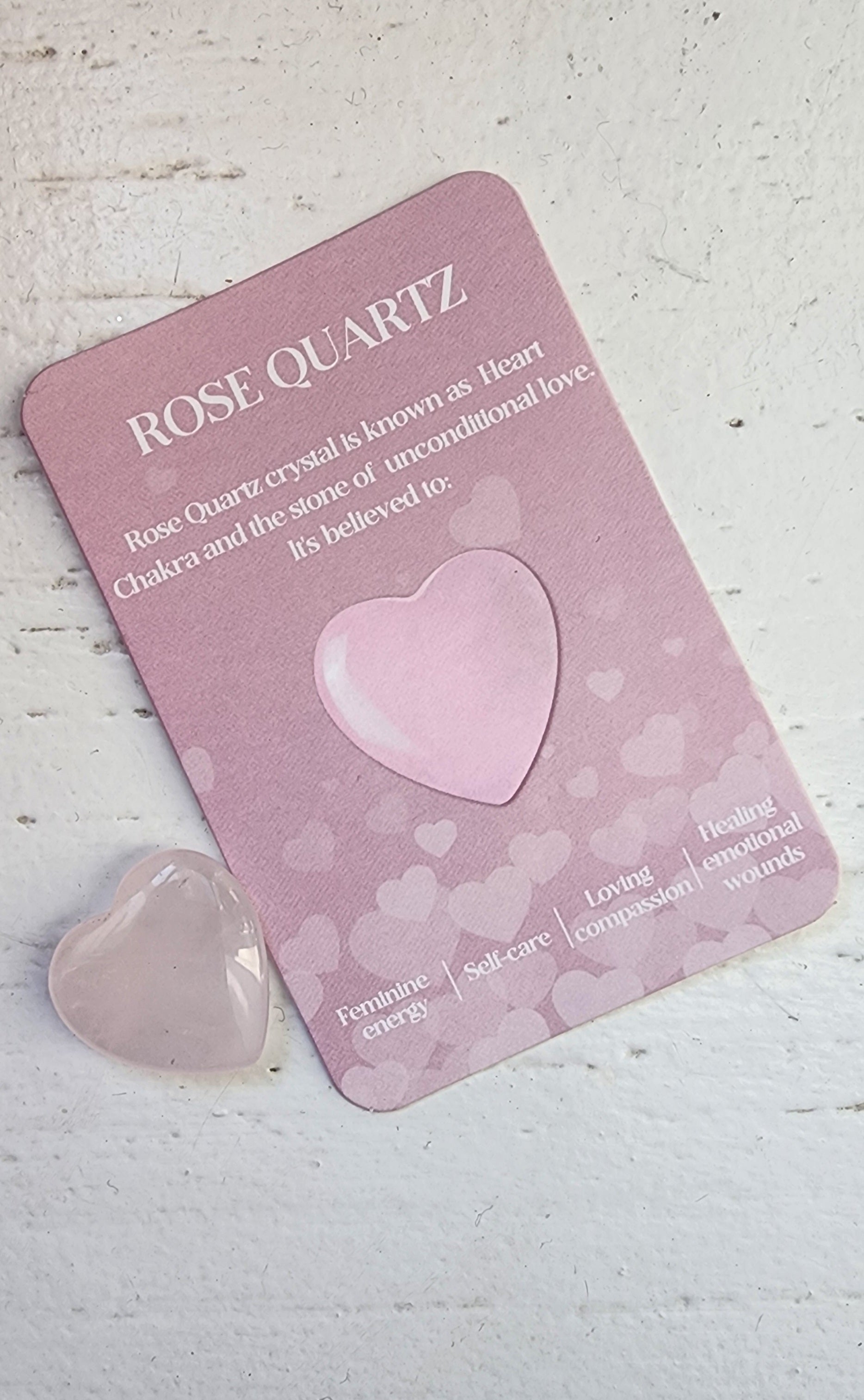 -Rose Quartz Heart Stone