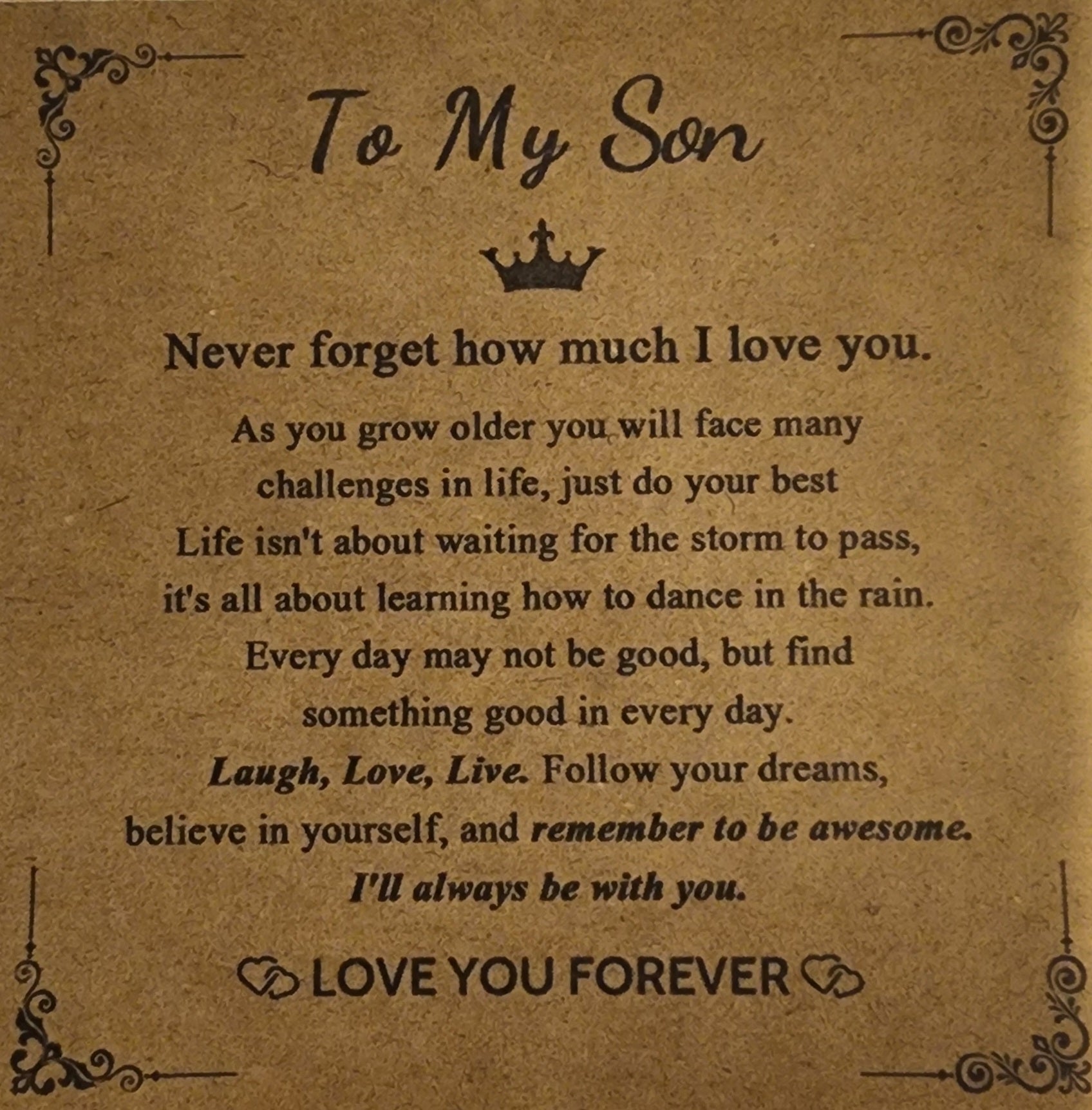 -To my son bracelet