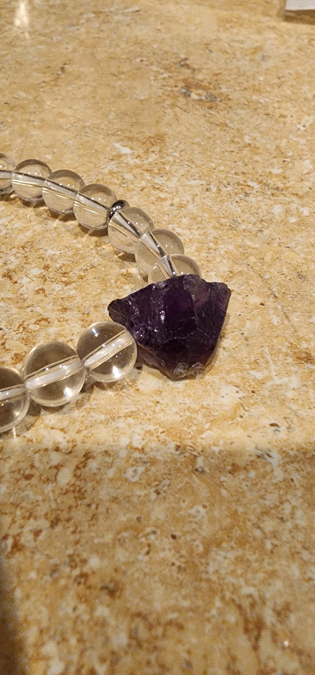 -Clear quartz and Amethyst bracelet