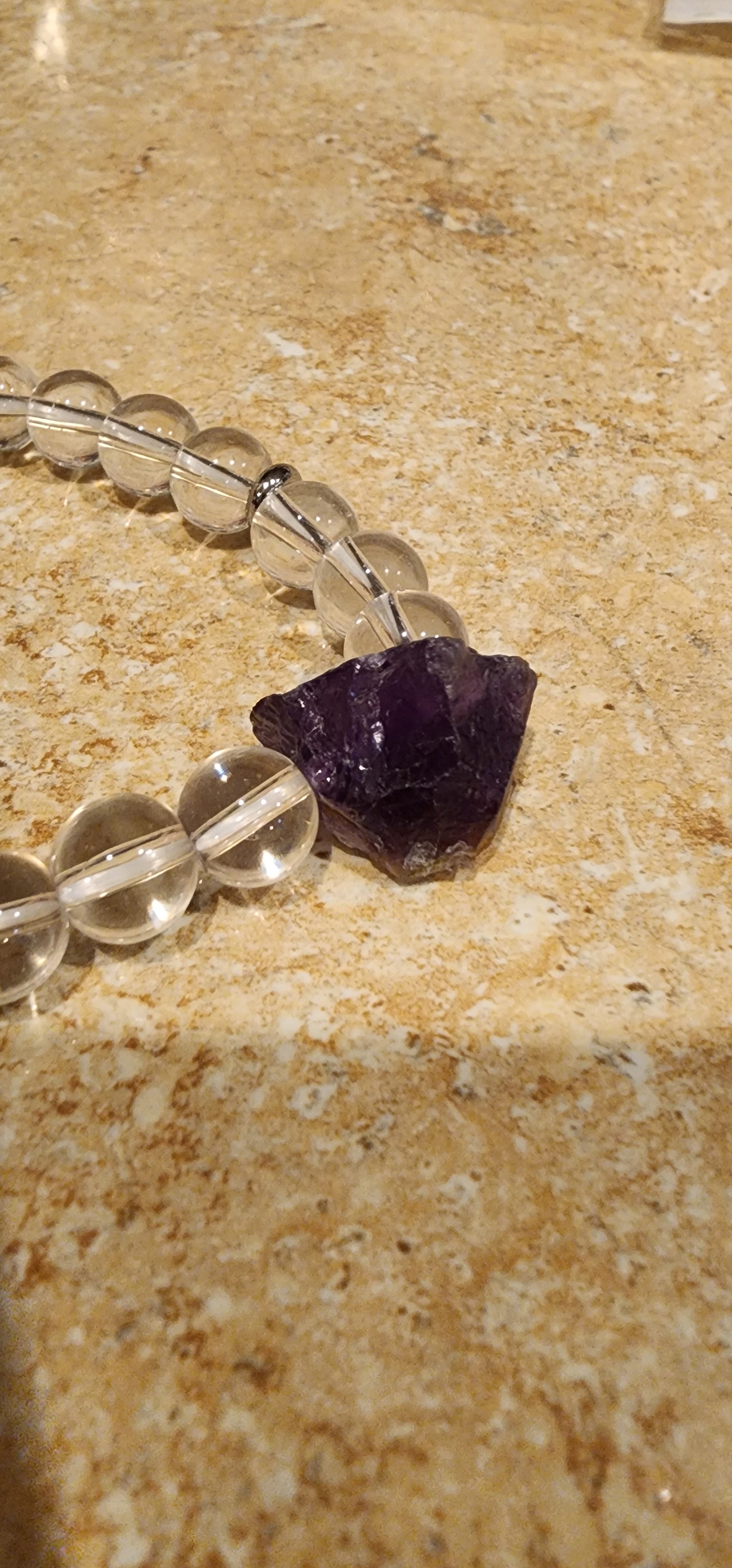 -Clear quartz and Amethyst bracelet