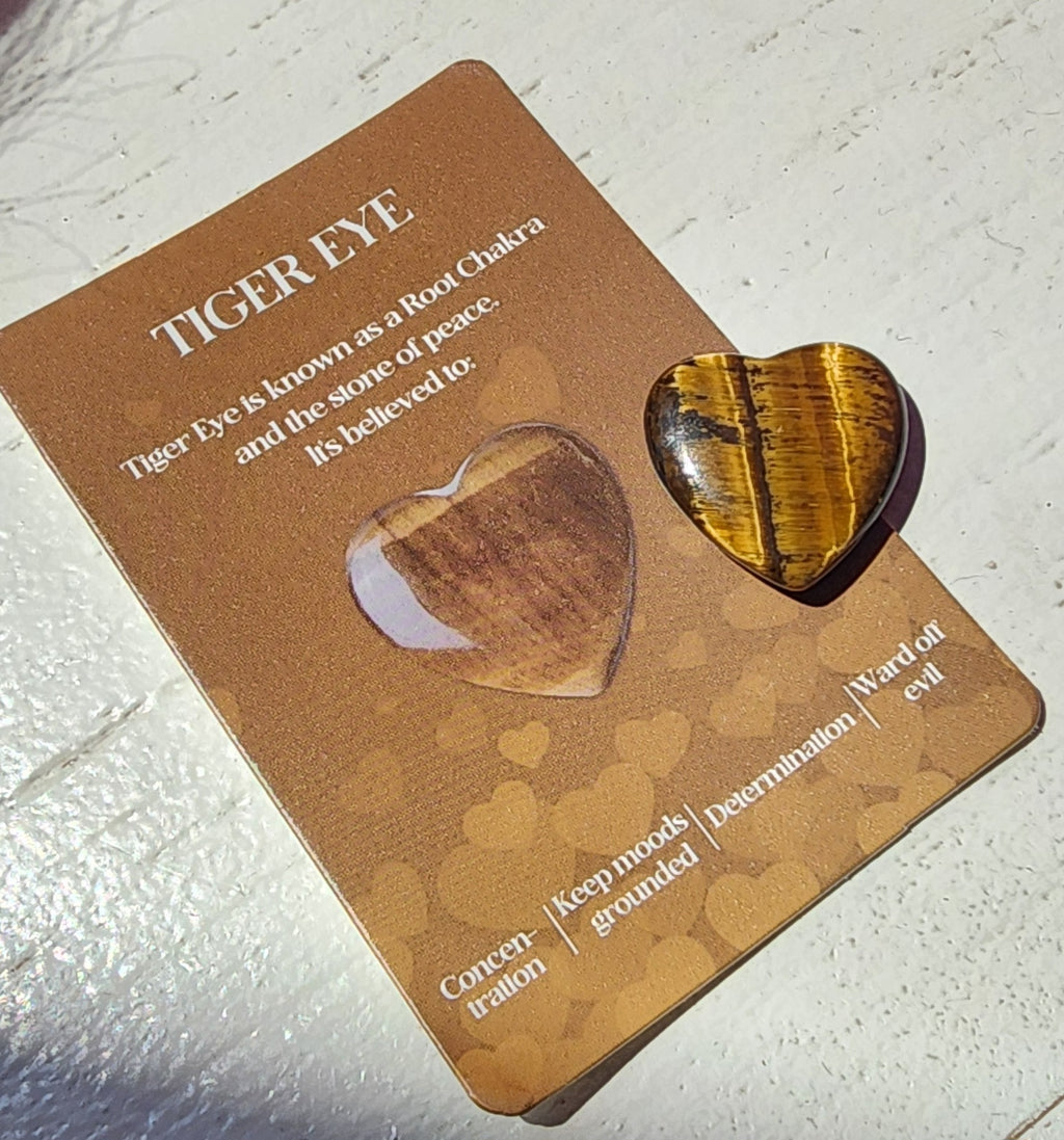 -Tiger eye heart-shaped stone