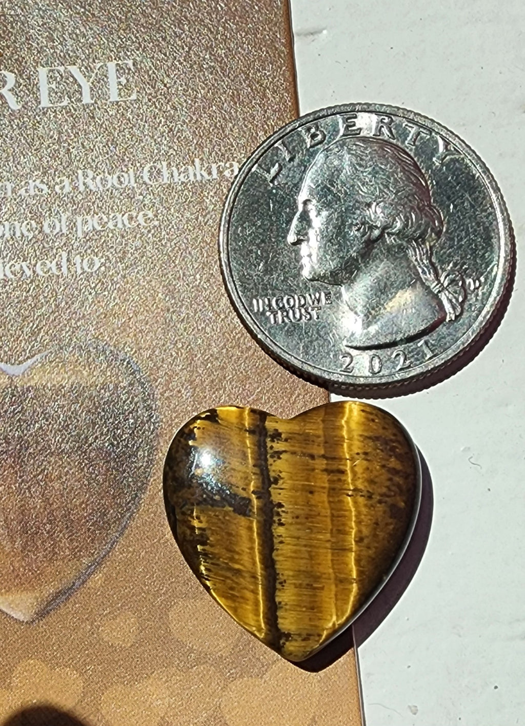 -Tiger eye heart-shaped stone