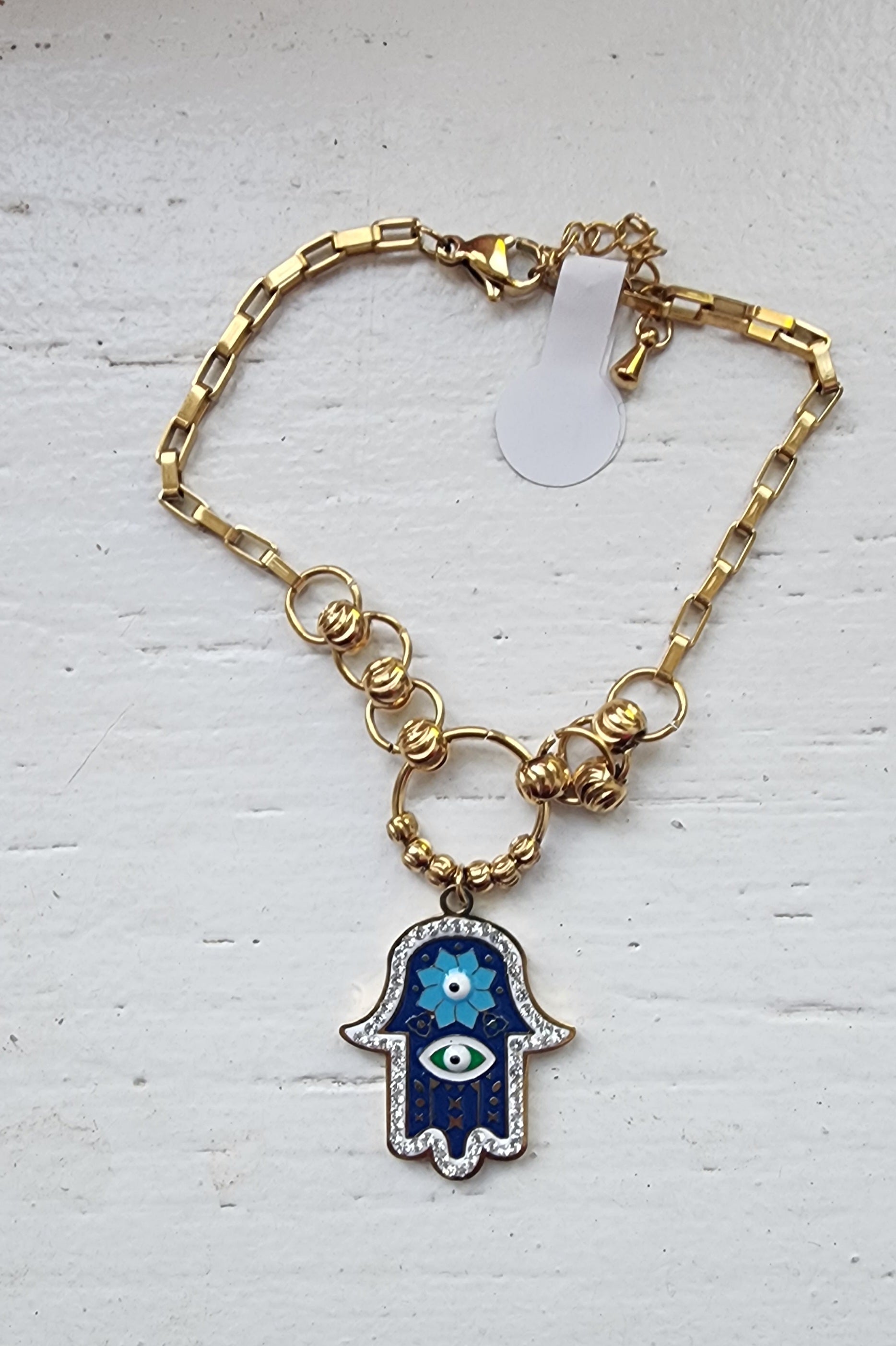 -Gold plated titanium Hamsa Bracelet