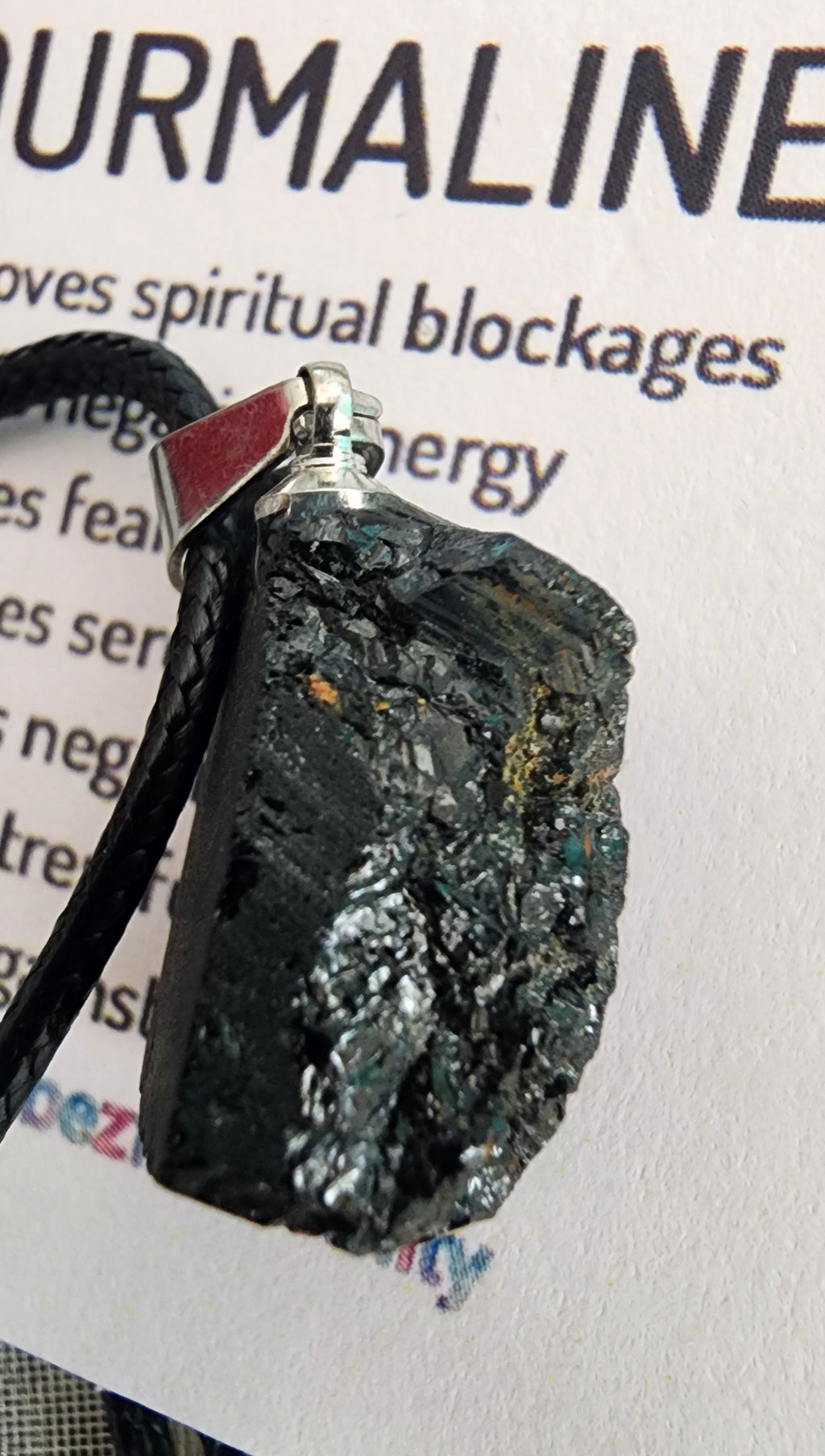 -Collar de turmalina negra