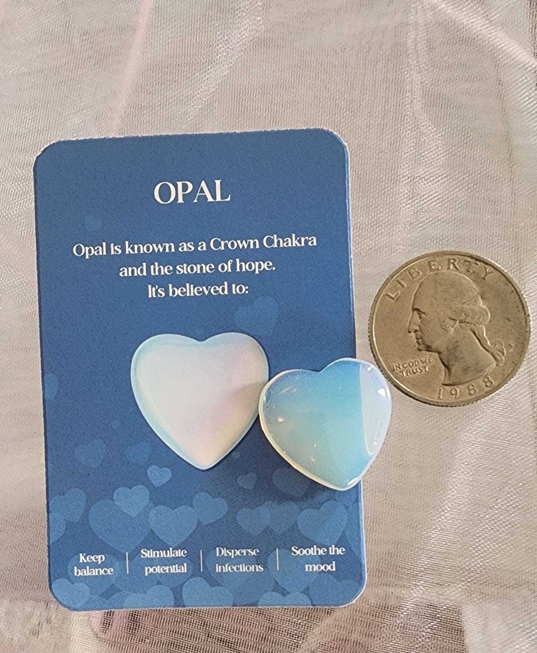 -Opal pocket size heart shapped stone