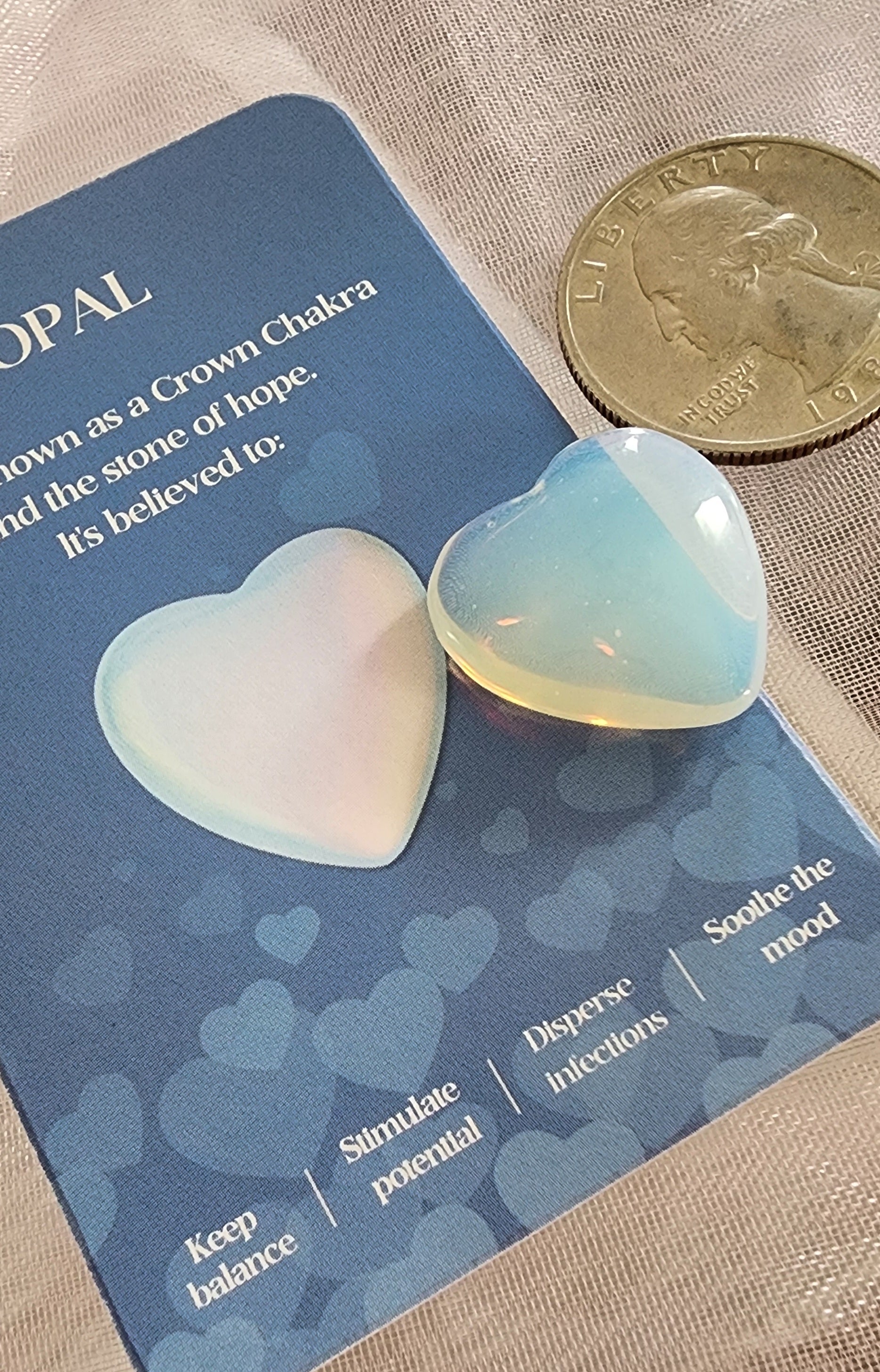 -Opal pocket size heart shapped stone