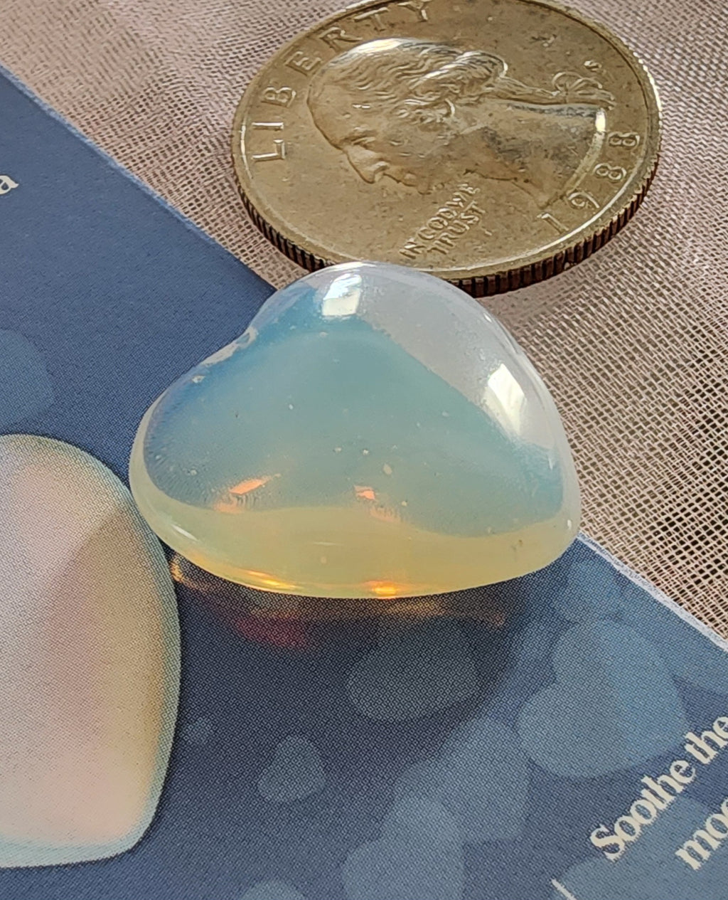 -Opal pocket size heart shapped stone