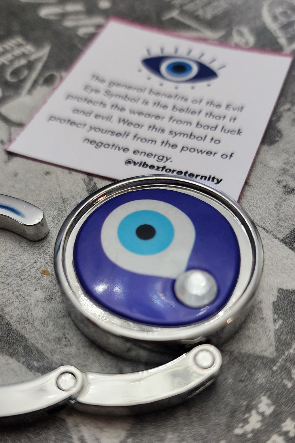 -Handbag evil eye hook