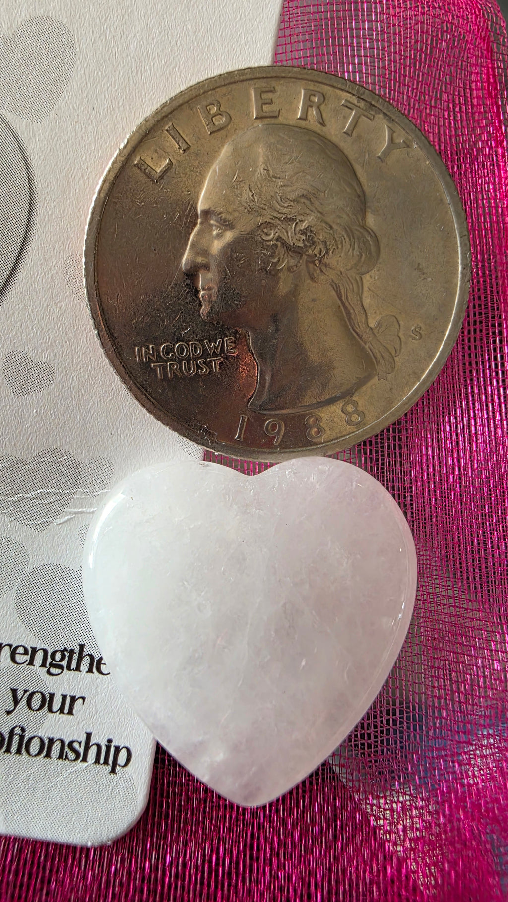 -Clear heart shapped stone (poket size)