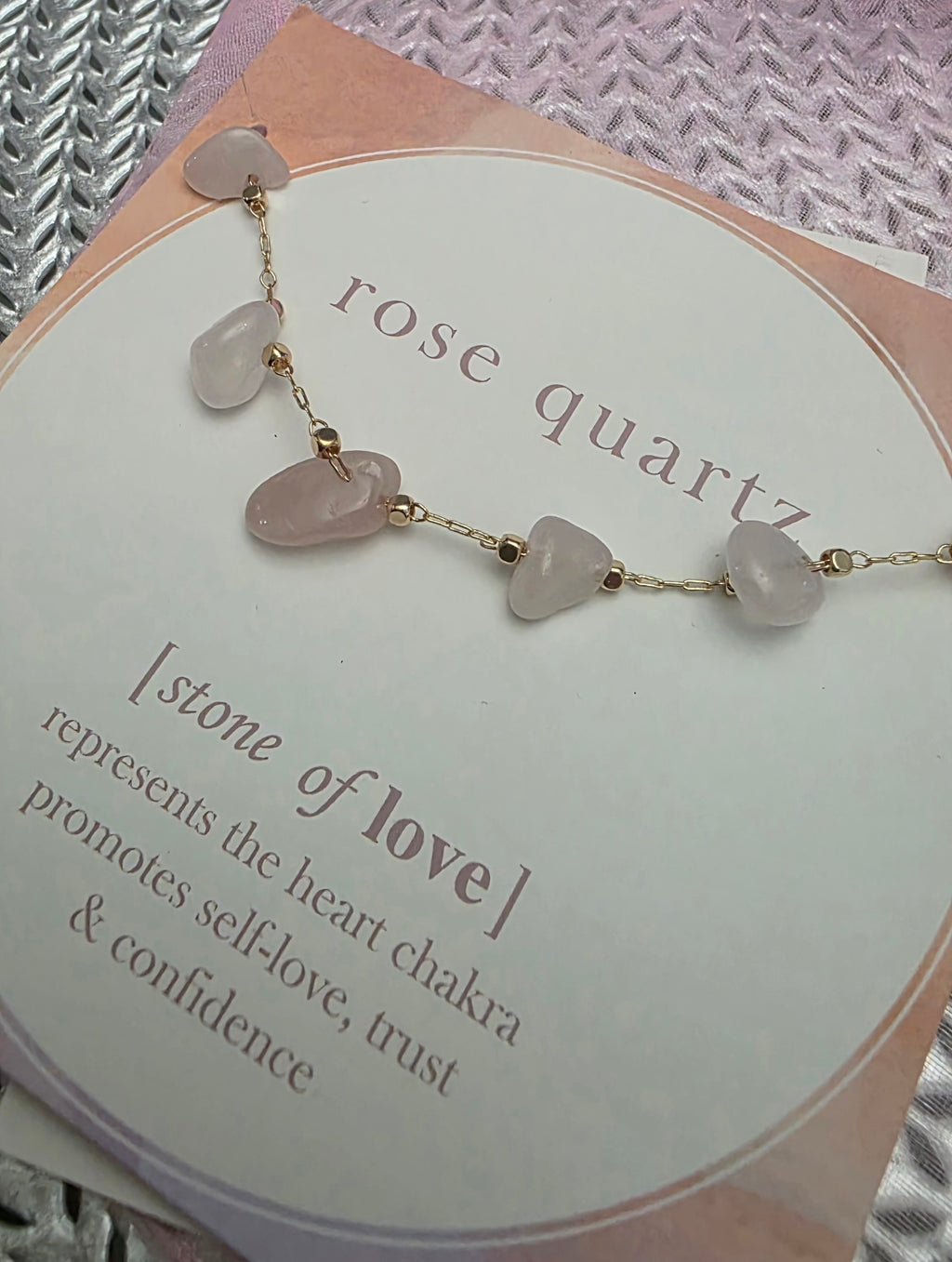 Rose quartz, stone of love bracelet