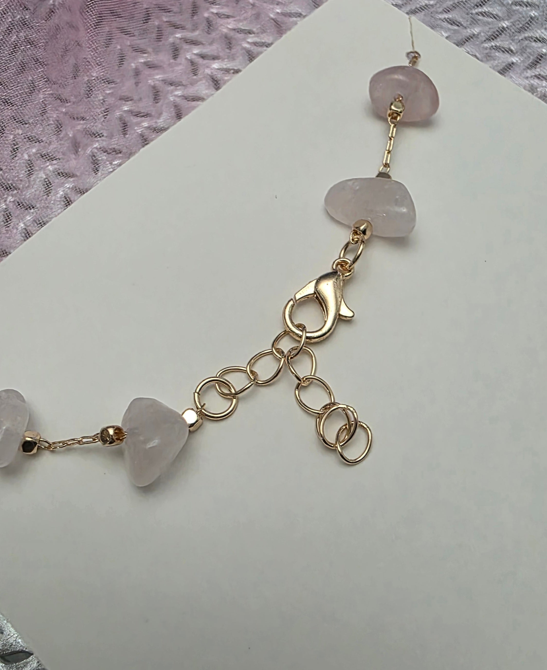 Rose quartz, stone of love bracelet
