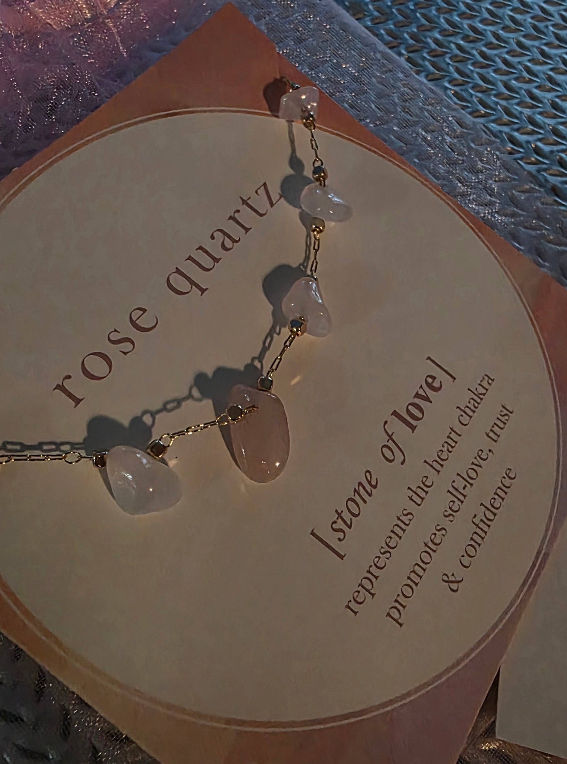 Rose quartz, stone of love bracelet