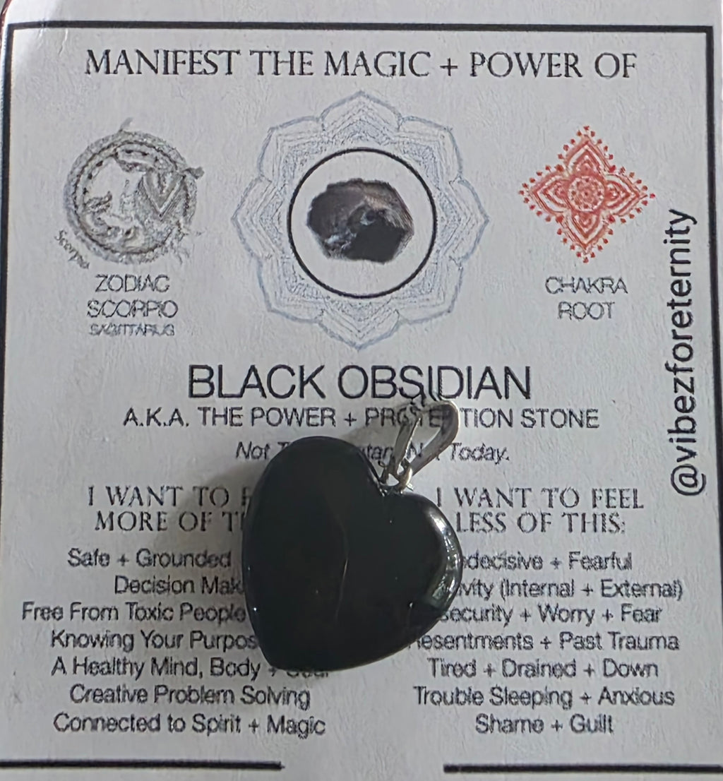 Black Obsidian heart-shaped pendant