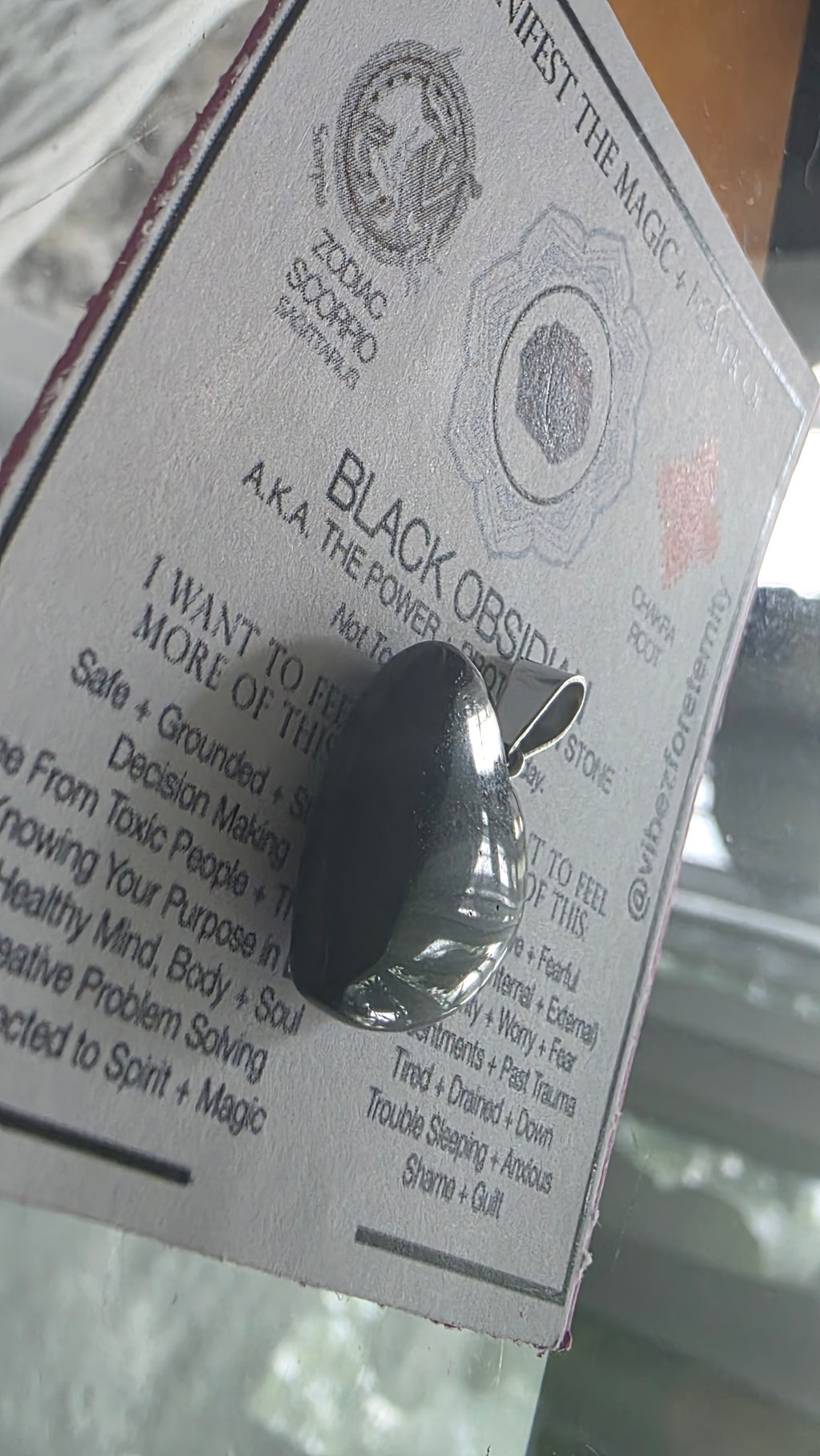 Black Obsidian heart-shaped pendant