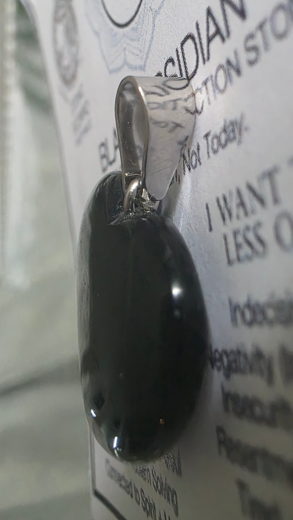 Black Obsidian heart-shaped pendant