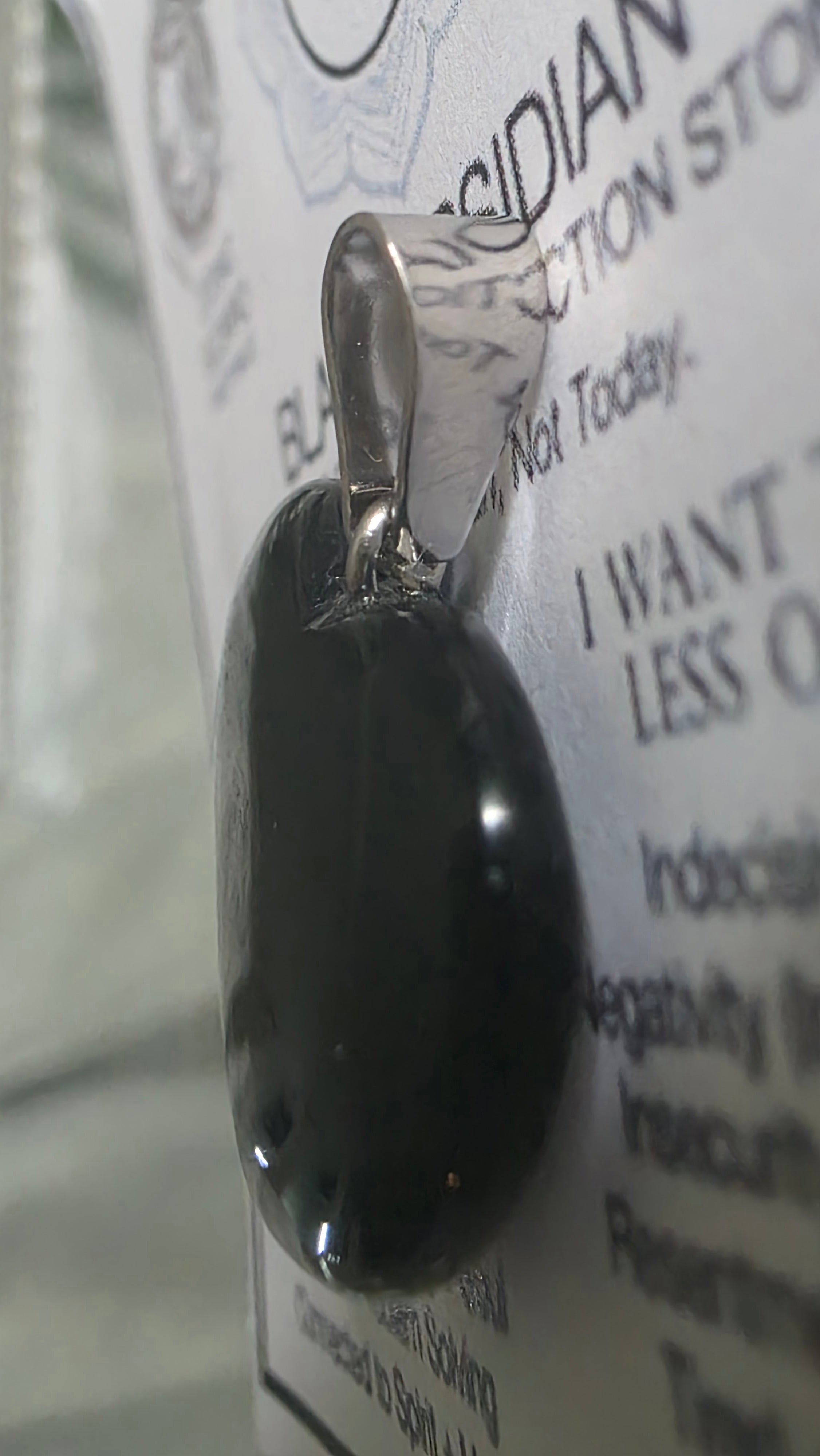 Black Obsidian heart-shaped pendant