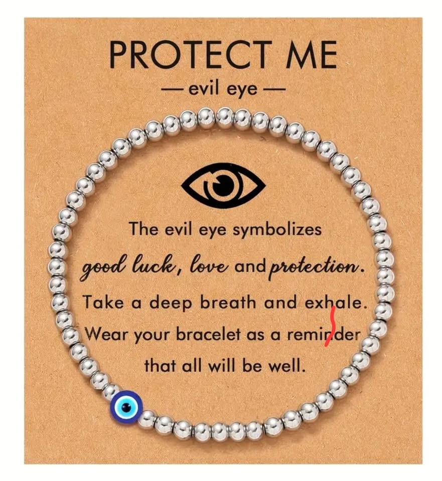 -Pulsera de plata contra el mal de ojo