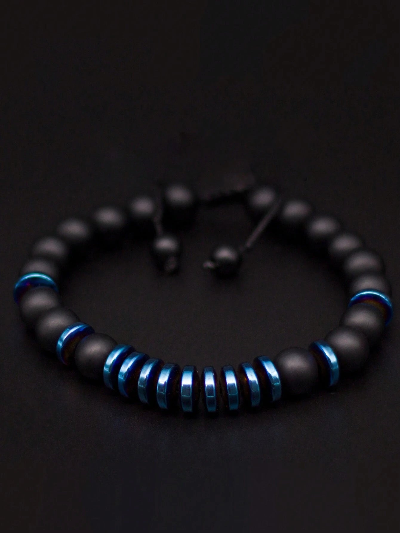 Men's black & blue bracelet
