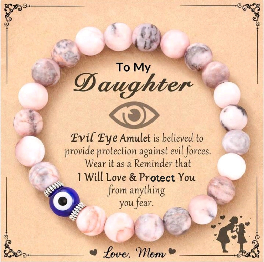 -To my daughter Jasper evil eye bracelet