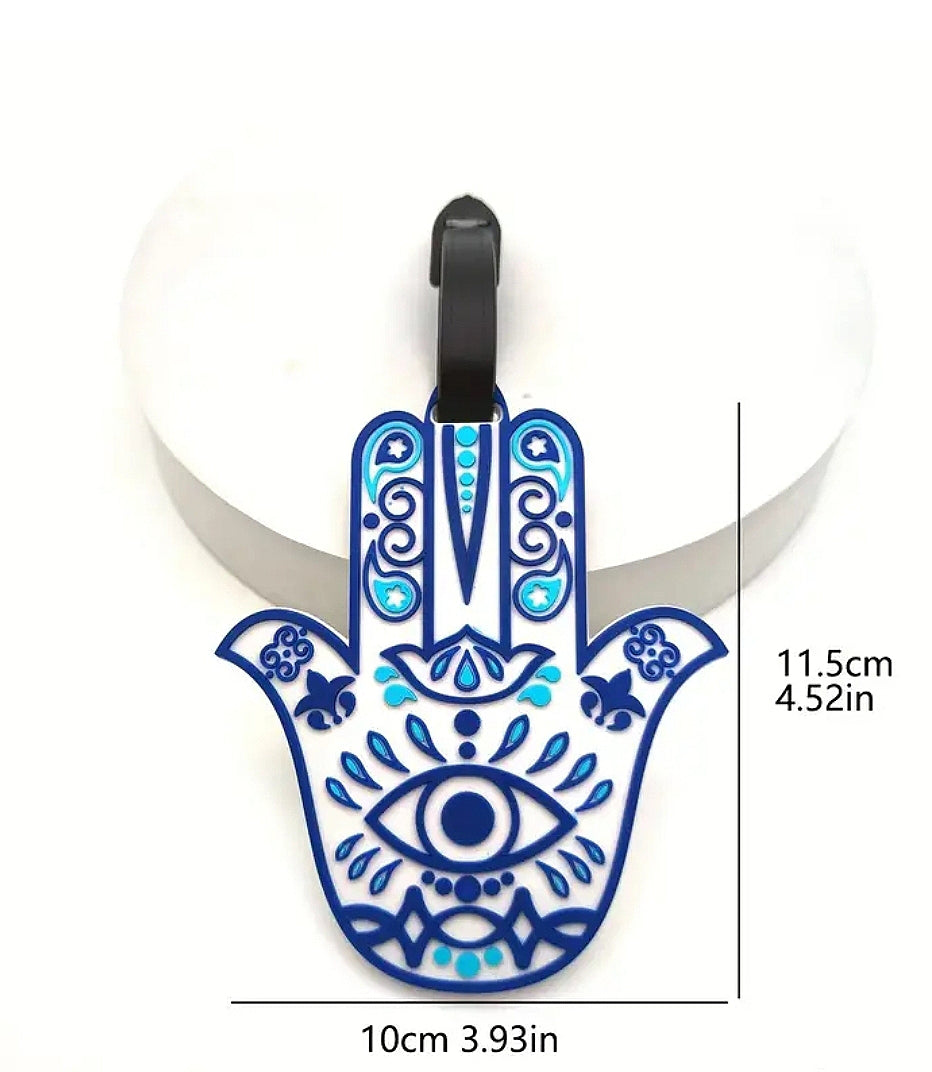 -Etiqueta de viaje Mano de Hamsa