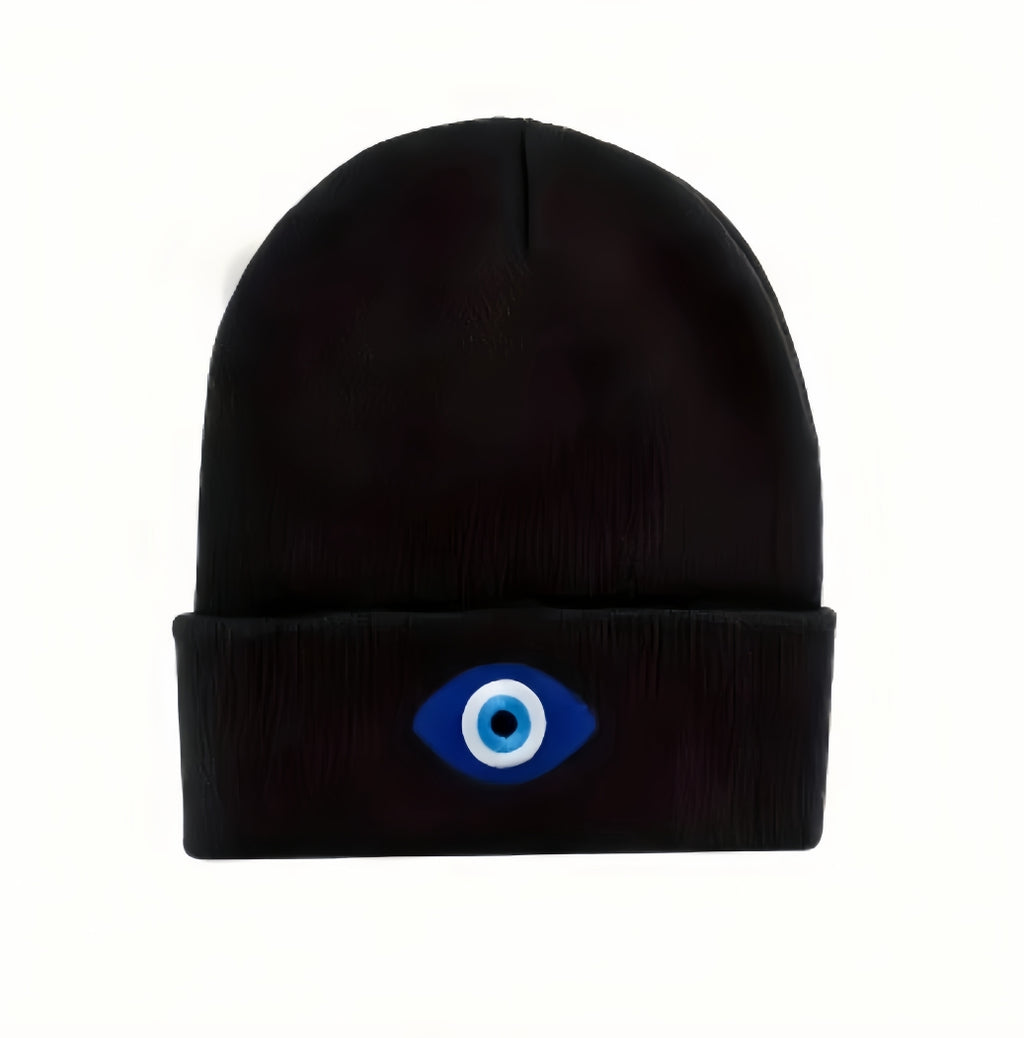 -Gorro de lana con ojo turco