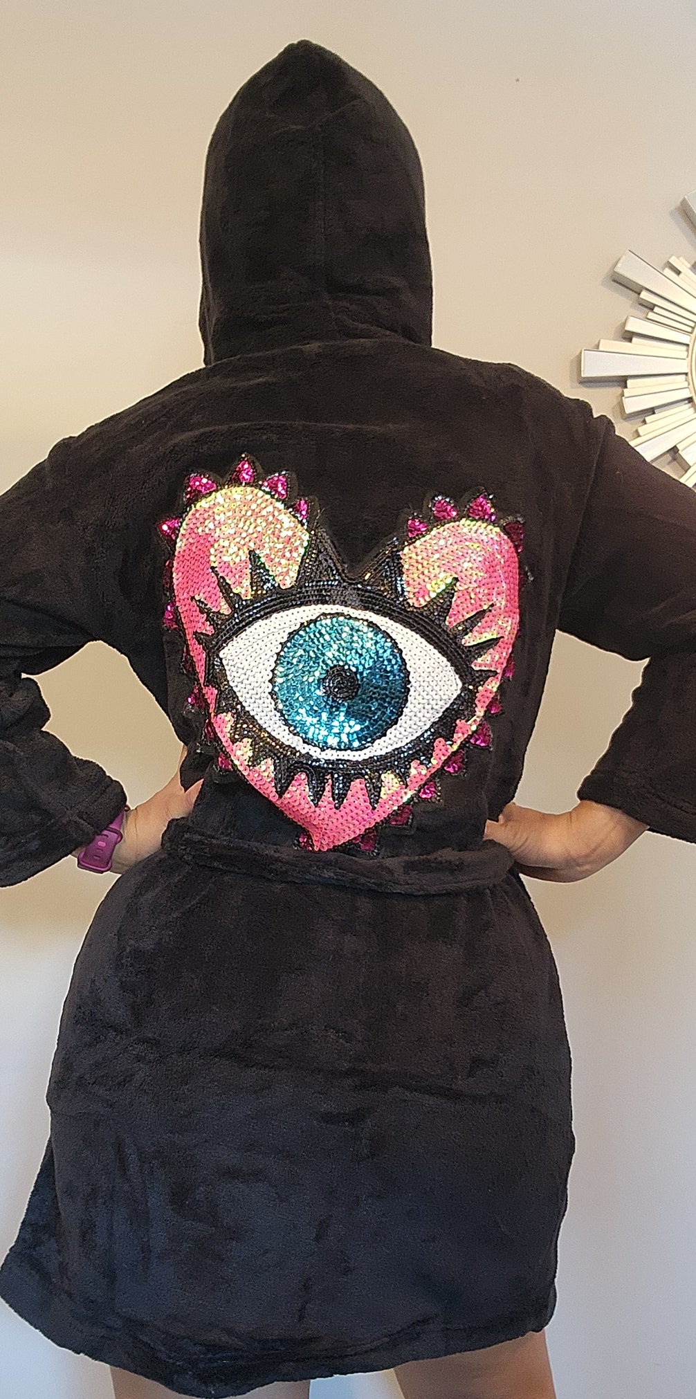 -Evil eye sequin robe