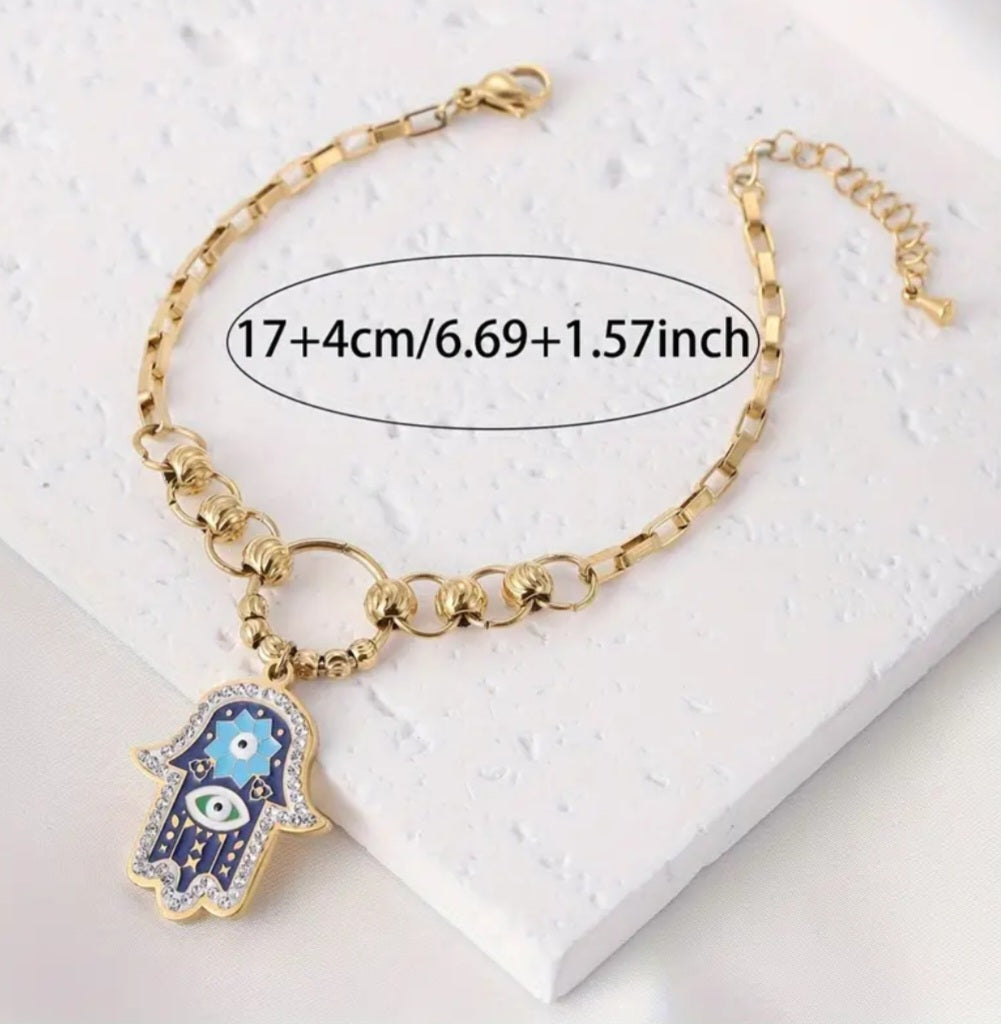 -Gold plated titanium Hamsa Bracelet