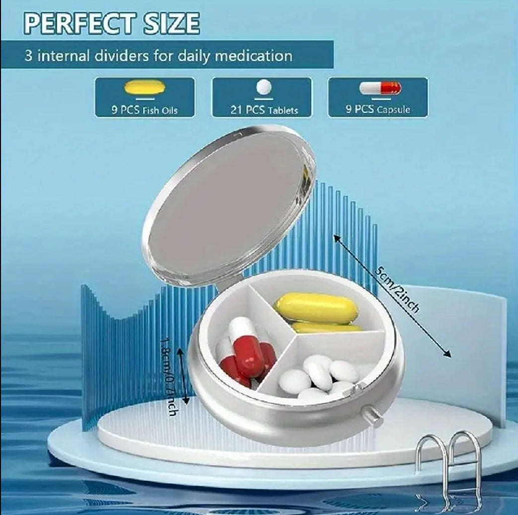 -Estuche multicompartimentado con diseño de ojo turco para pastillas, vitaminas y pendientes