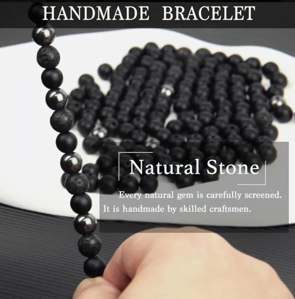 -Pulsera de triple protección con calavera (juego de 2)