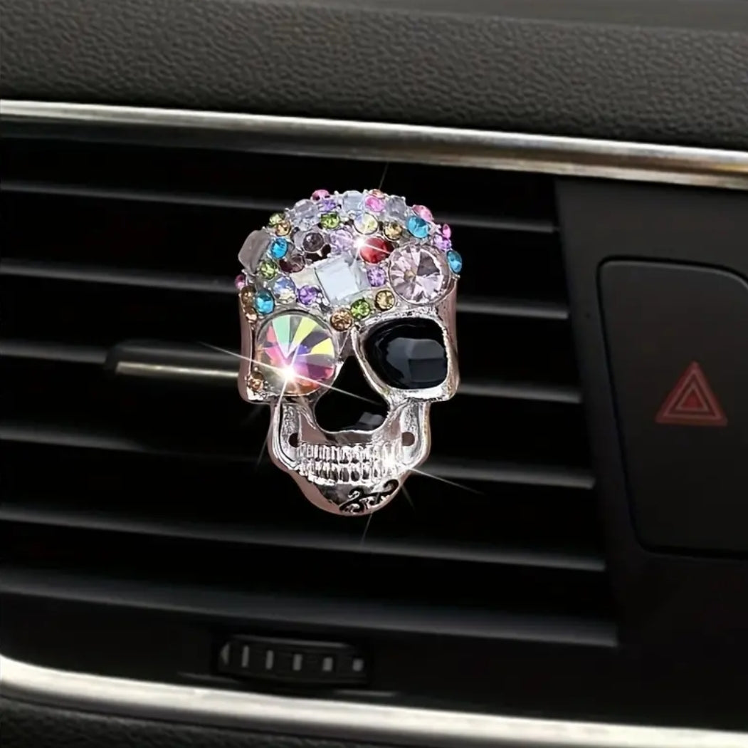 ¡Ambientador para coche con forma de calavera!
