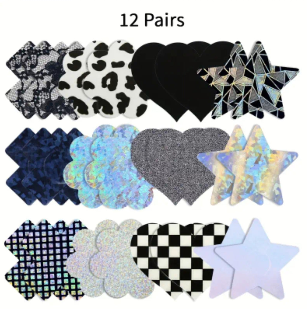 12 pair colorful pasties
