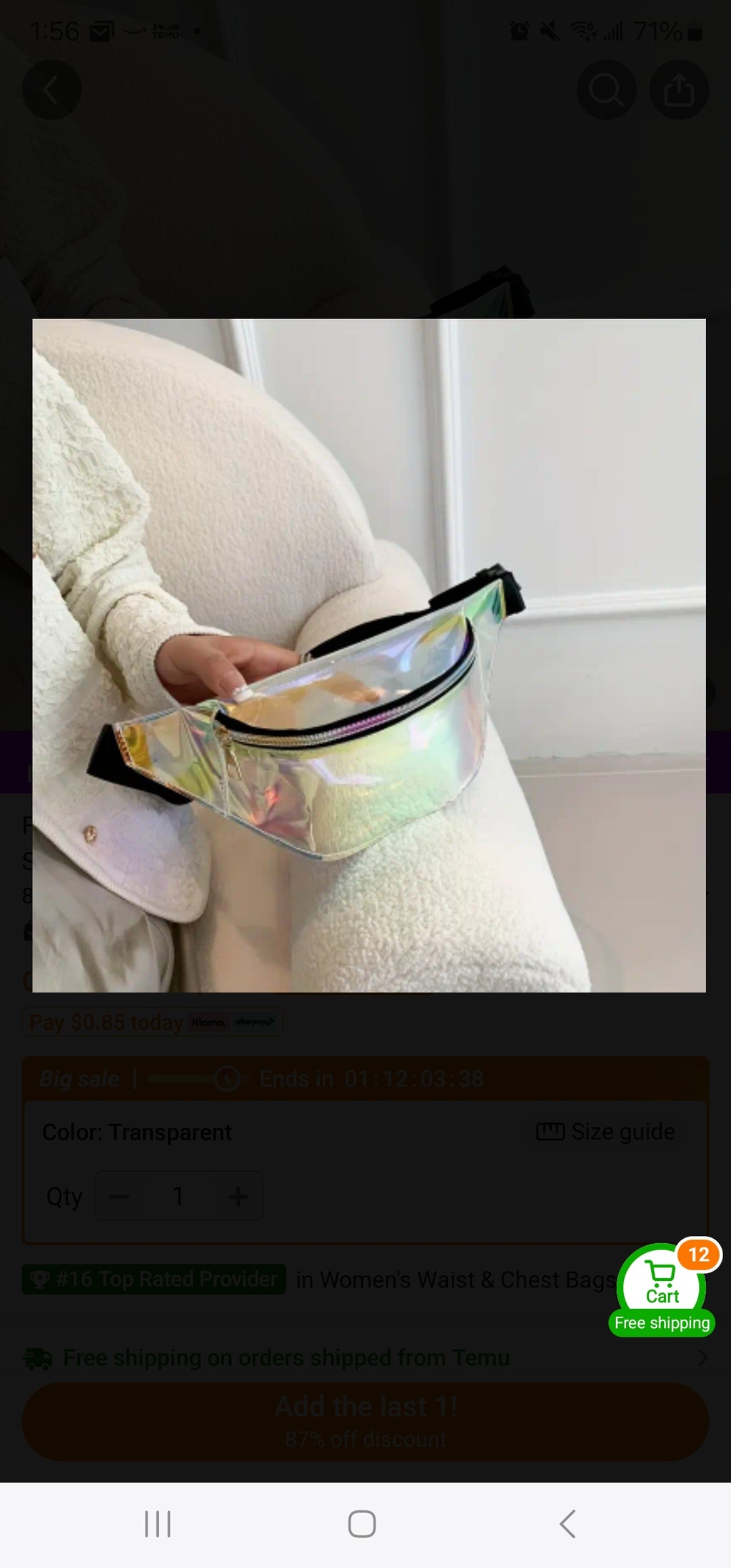 -Holographic crossbody fanny pack