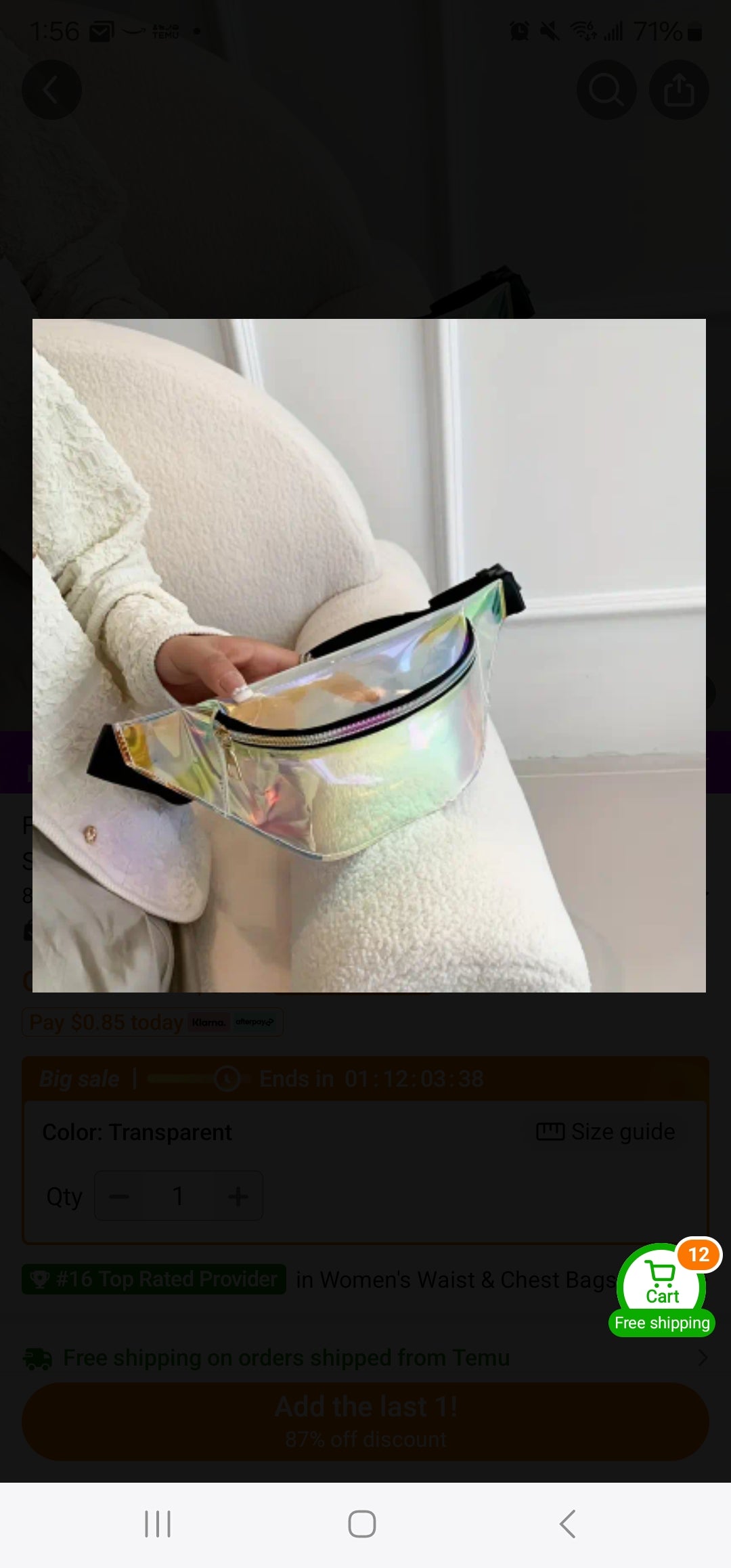 -Holographic crossbody fanny pack