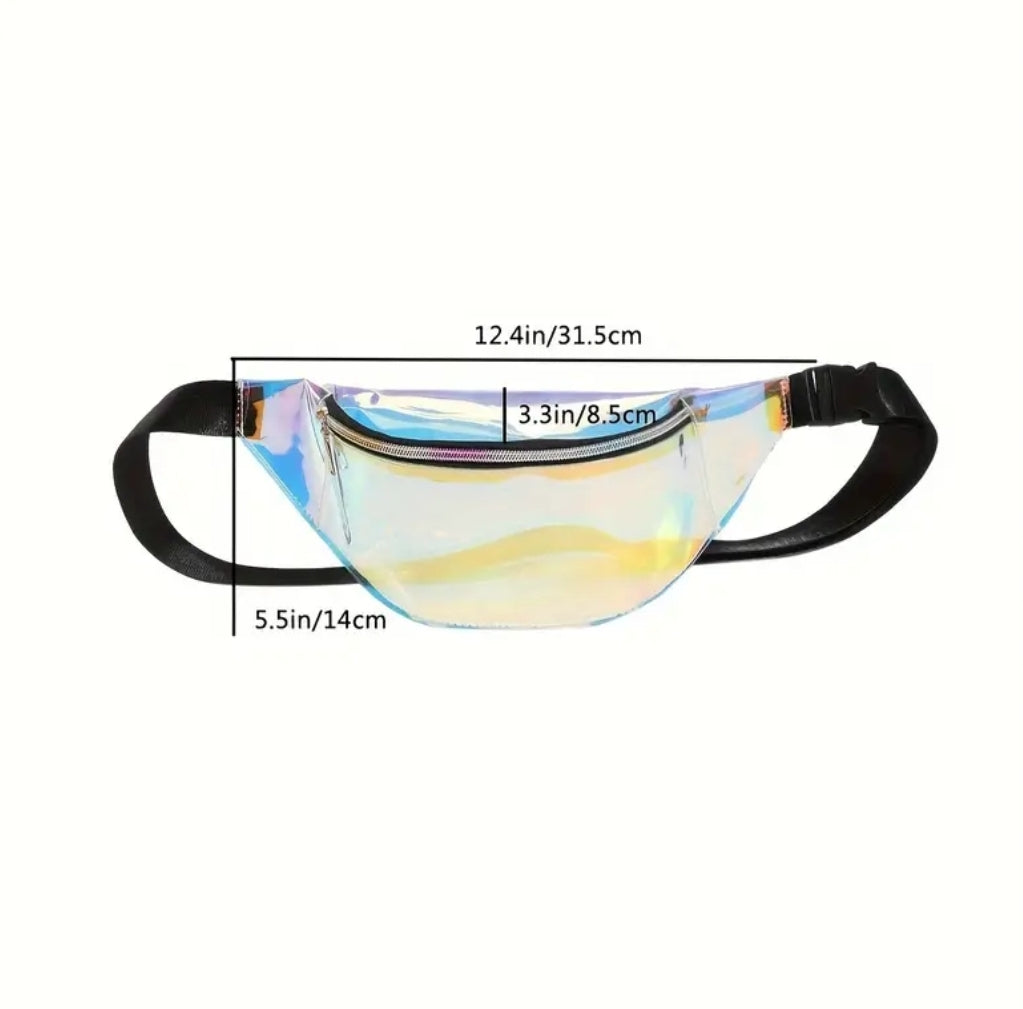 -Holographic crossbody fanny pack
