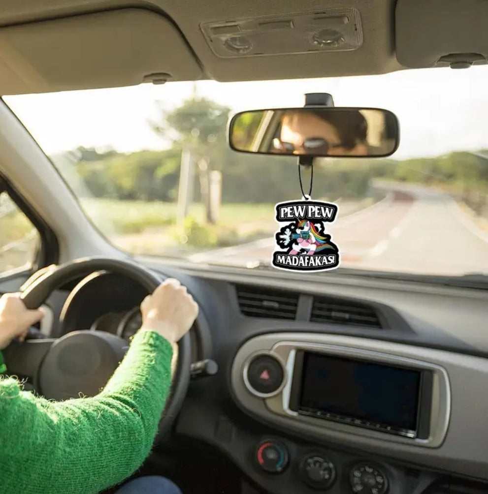 -PEW PEW MADAFAKAS Ambientador de coche Unicornio, con aroma a perfume