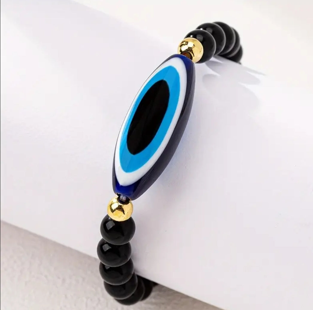 -Pulsera ovalada con ojo turco