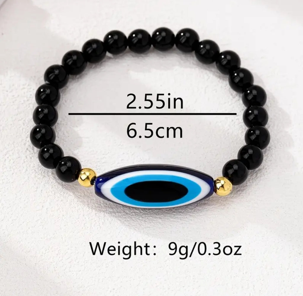 -Pulsera ovalada con ojo turco