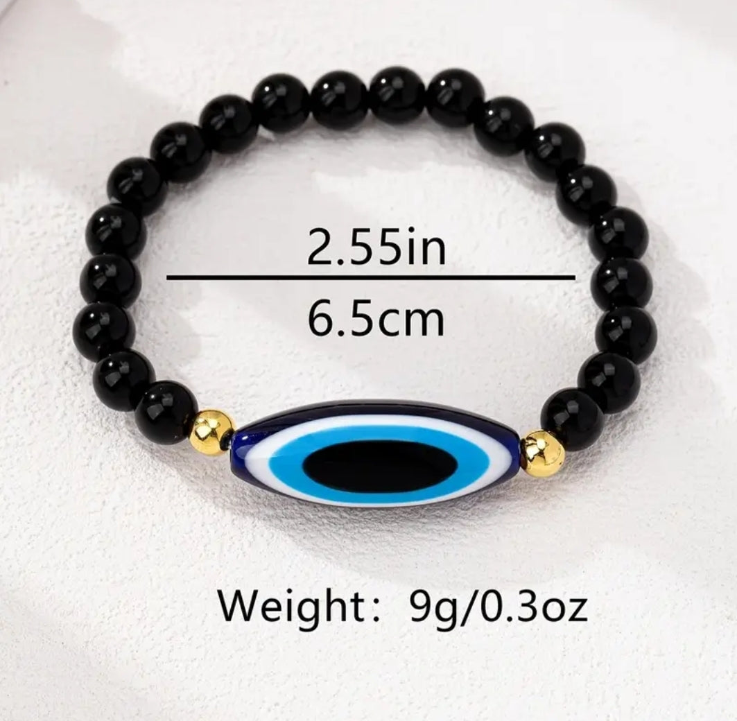 -Pulsera ovalada con ojo turco