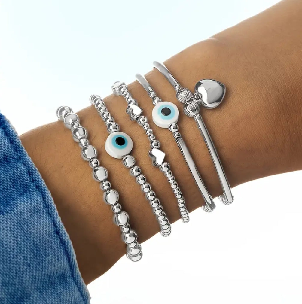 -5 pcs evil eye bracelets