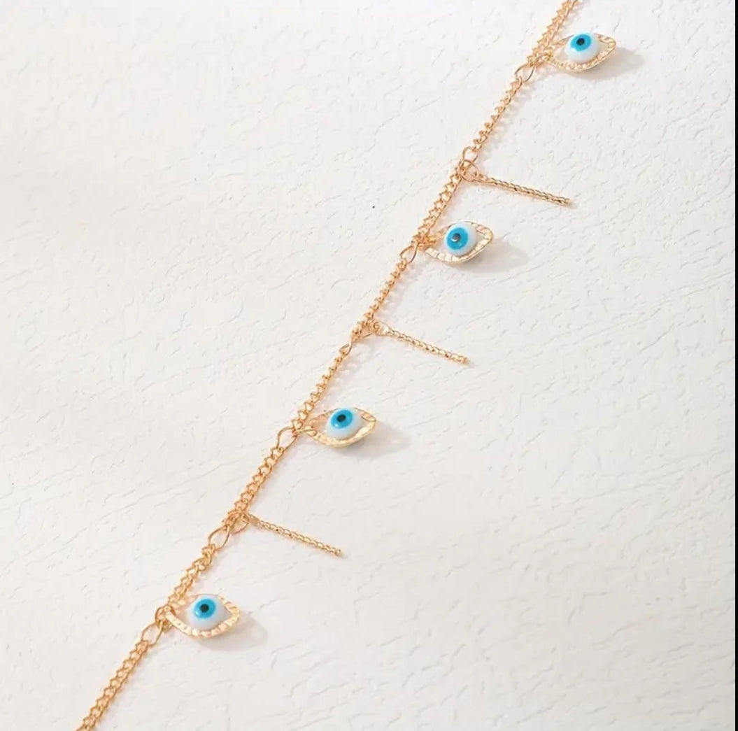Evil eye choker necklace