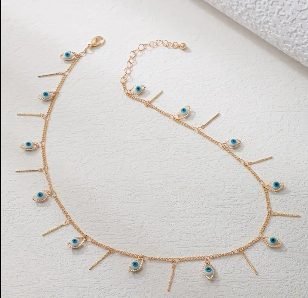 Evil eye choker necklace