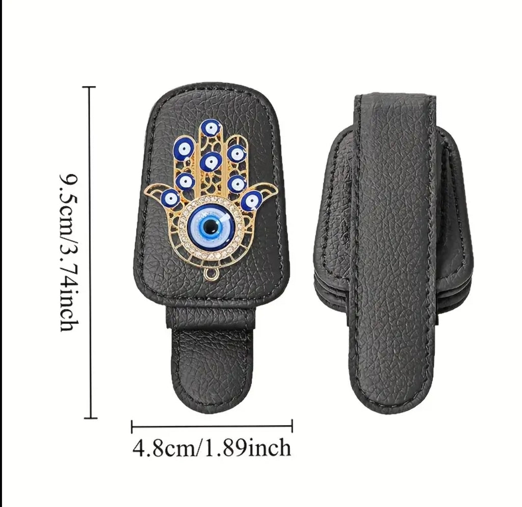 Hamsa/evil eye sunglasses holder