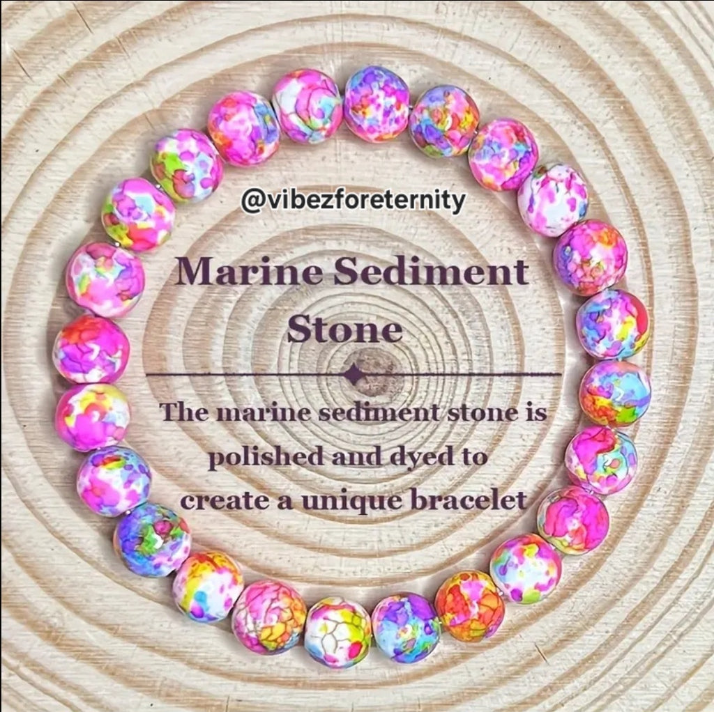 -Marine (sea) sediment jasper stone bracelet