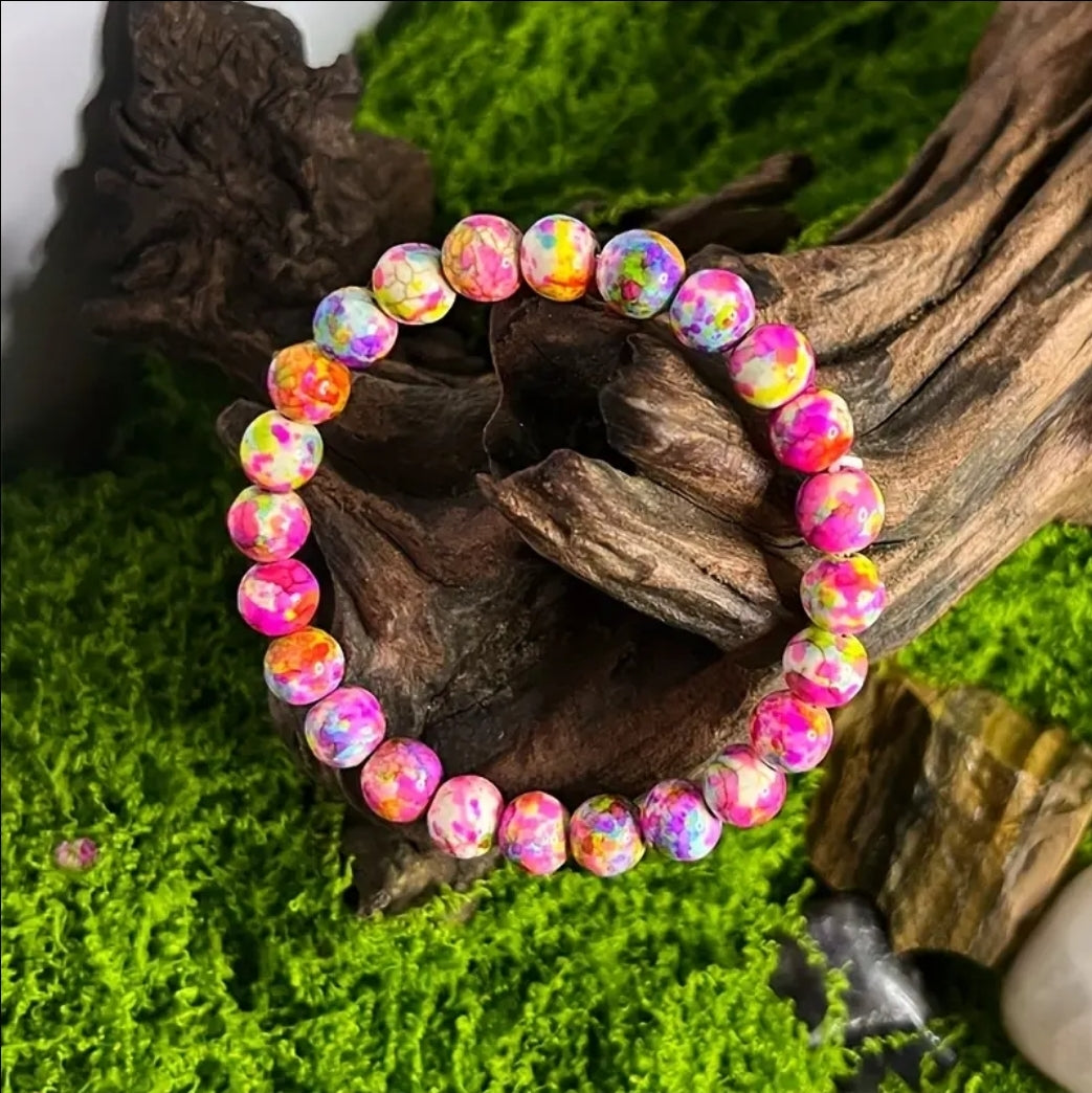 -Marine (sea) sediment jasper stone bracelet