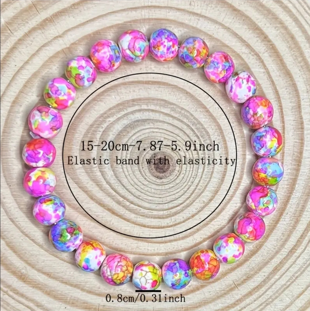 -Marine (sea) sediment jasper stone bracelet