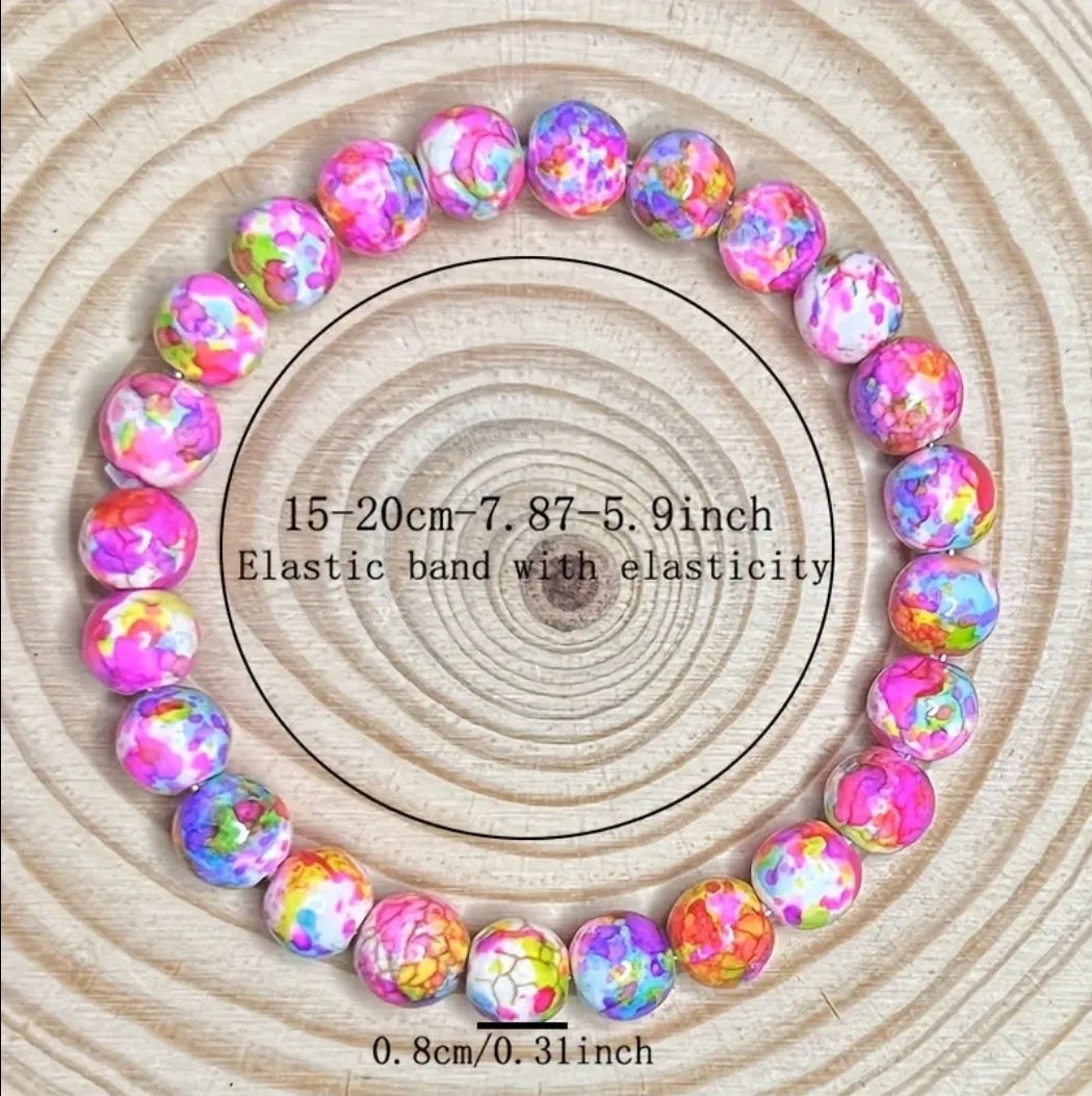-Marine (sea) sediment jasper stone bracelet