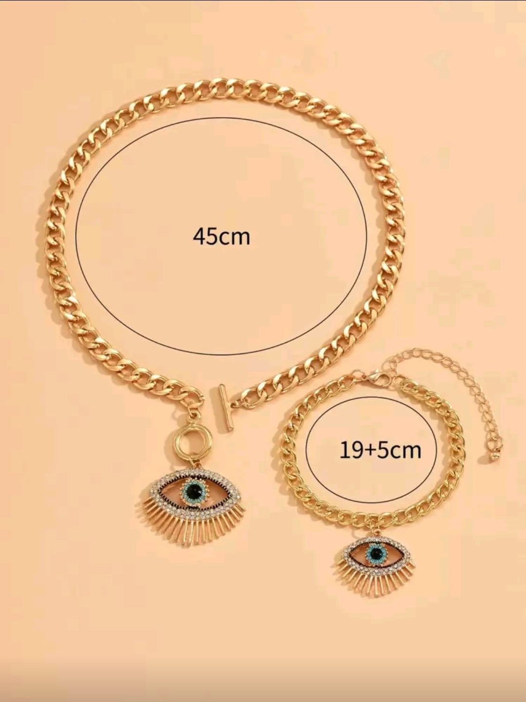 -Evil eye gold set