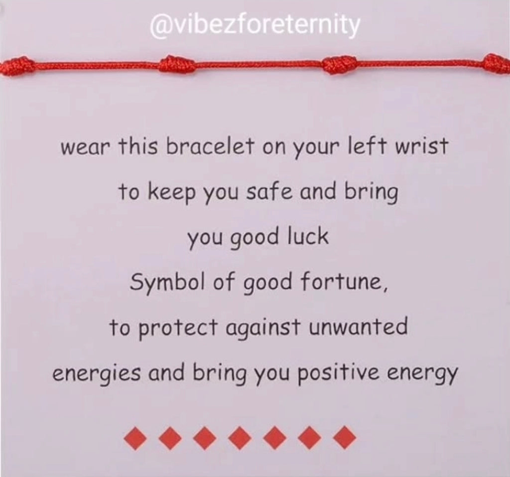 Pulsera de hilo rojo de 7 nudos