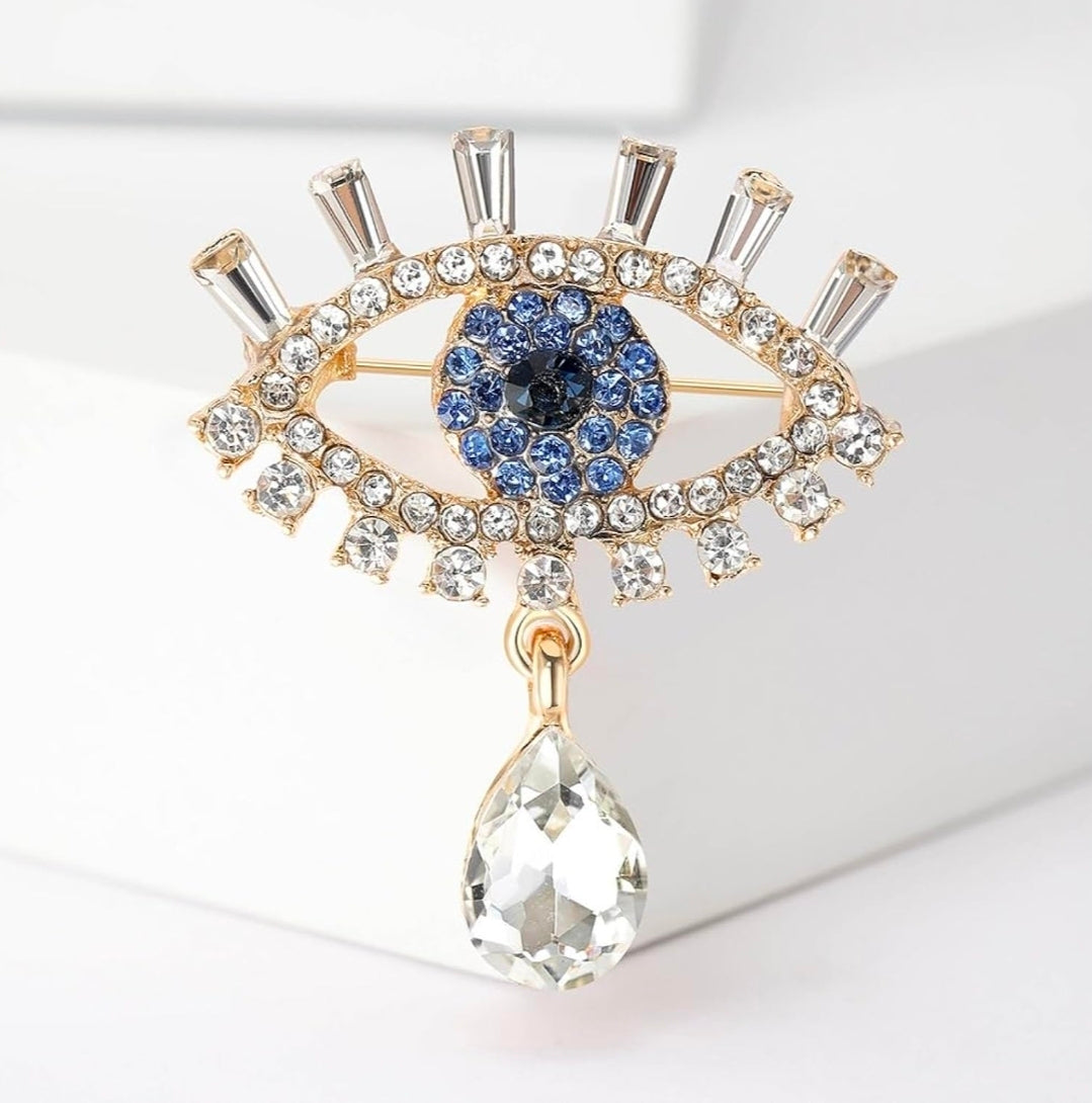 -Broche de cristal contra el mal de ojo